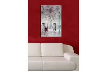 Dekorativ Canvasmålning med Klocka - Flerfärgad - Inredning - Väggdekor - Väggklocka & väggur