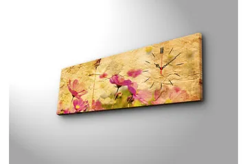 Dekorativ Canvasmålning med Klocka - Flerfärgad - Inredning - Väggdekor - Väggklocka & väggur