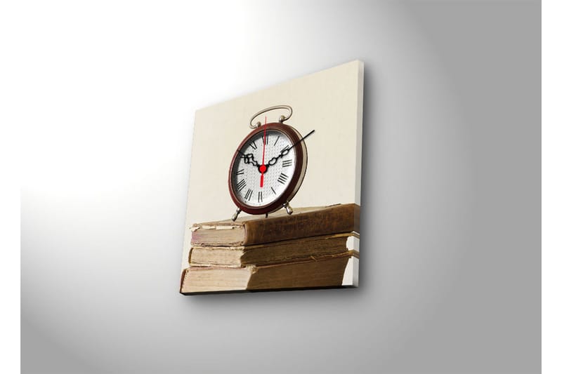 Dekorativ Canvasmålning med Klocka - Flerfärgad - Inredning - Väggdekor - Väggklocka & väggur