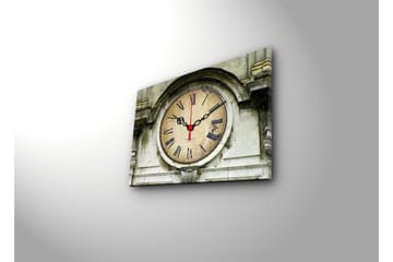 Dekorativ Canvasmålning med Klocka - Flerfärgad - Inredning - Väggdekor - Väggklocka & väggur