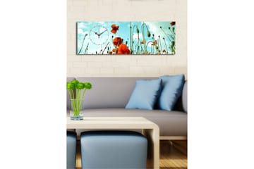 Dekorativ Canvasmålning med Klocka - Flerfärgad - Inredning - Väggdekor - Väggklocka & väggur