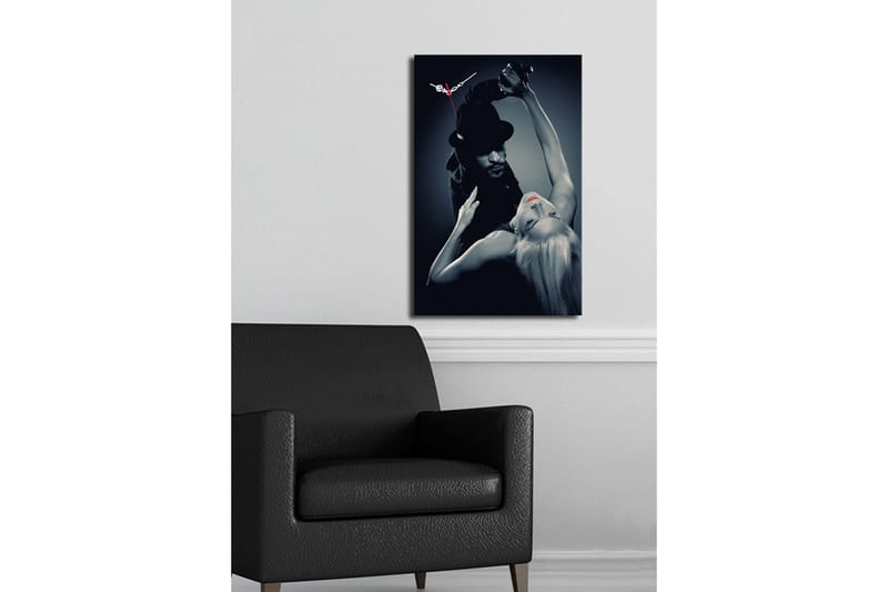 Dekorativ Canvasmålning med Klocka - Flerfärgad - Inredning - Väggdekor - Väggklocka & väggur