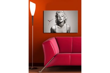 Dekorativ Canvasmålning med Klocka - Flerfärgad - Inredning - Väggdekor - Väggklocka & väggur