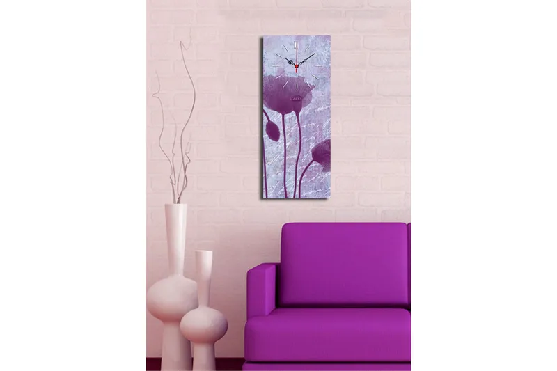 Dekorativ Canvasmålning med Klocka - Flerfärgad - Inredning - Väggdekor - Väggklocka & väggur