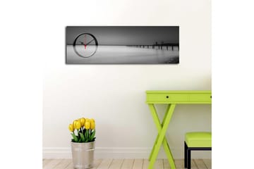 Dekorativ Canvasmålning med Klocka - Flerfärgad - Inredning - Väggdekor - Väggklocka & väggur