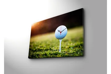 Dekorativ Canvasmålning med Klocka - Flerfärgad - Inredning - Väggdekor - Väggklocka & väggur