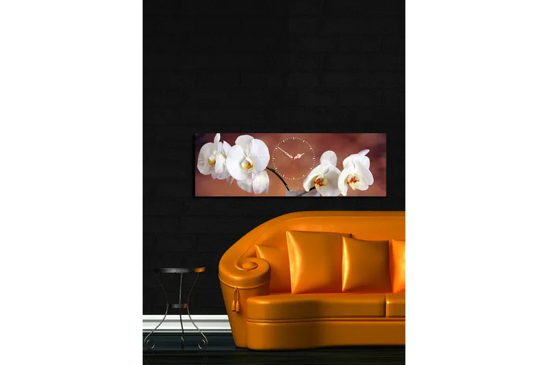 Dekorativ Canvasmålning med Klocka - Flerfärgad - Inredning - Väggdekor - Väggklocka & väggur