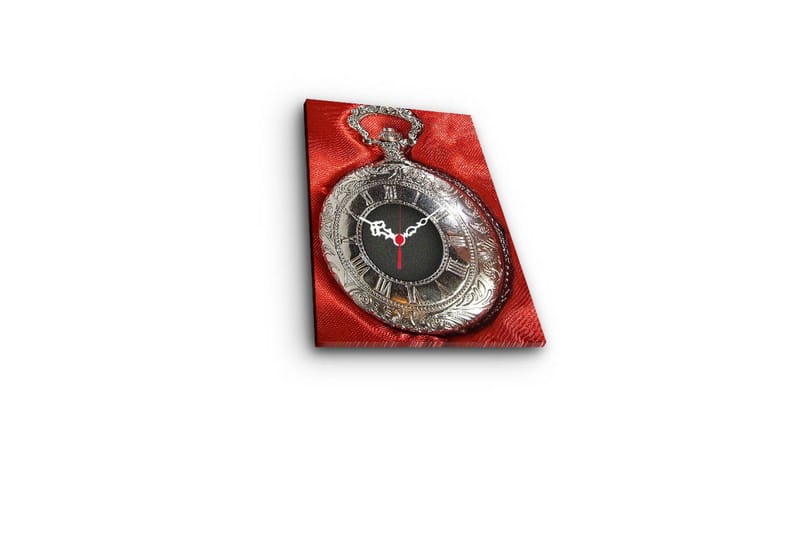 Dekorativ Canvasmålning med Klocka - Flerfärgad - Inredning - Väggdekor - Väggklocka & väggur