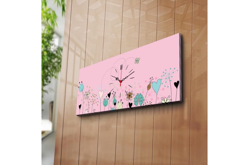 Dekorativ Canvasmålning med Klocka, Flerfärgad