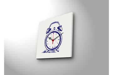 Dekorativ Canvasmålning med Klocka - Flerfärgad - Inredning - Väggdekor - Väggklocka & väggur
