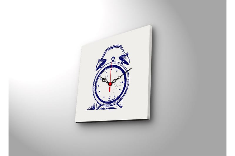 Dekorativ Canvasmålning med Klocka - Flerfärgad - Inredning - Väggdekor - Väggklocka & väggur