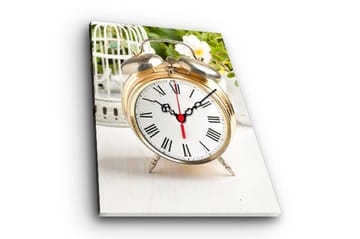 Dekorativ Canvasmålning med Klocka - Flerfärgad - Inredning - Väggdekor - Väggklocka & väggur
