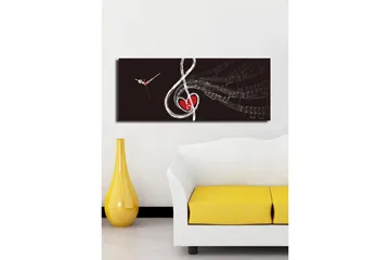 Dekorativ Canvasmålning med Klocka - Flerfärgad - Inredning - Väggdekor - Väggklocka & väggur