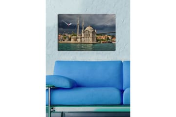 Dekorativ Canvasmålning med Klocka - Flerfärgad - Inredning - Väggdekor - Väggklocka & väggur