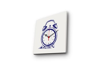 Dekorativ Canvasmålning med Klocka - Flerfärgad - Inredning - Väggdekor - Väggklocka & väggur