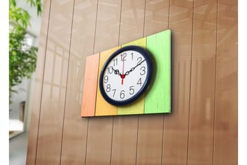 Dekorativ Canvasmålning med Klocka - Flerfärgad - Inredning - Väggdekor - Väggklocka & väggur