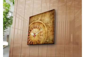 Dekorativ Canvasmålning med Klocka - Flerfärgad - Inredning - Väggdekor - Väggklocka & väggur