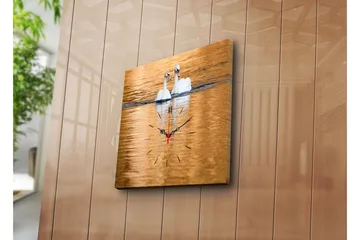 Dekorativ Canvasmålning med Klocka - Flerfärgad - Inredning - Väggdekor - Väggklocka & väggur