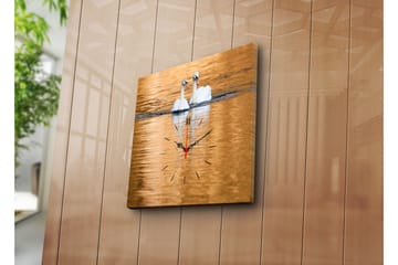 Dekorativ Canvasmålning med Klocka - Flerfärgad - Inredning - Väggdekor - Väggklocka & väggur