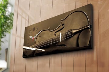 Dekorativ Canvasmålning med Klocka - Flerfärgad - Inredning - Väggdekor - Väggklocka & väggur