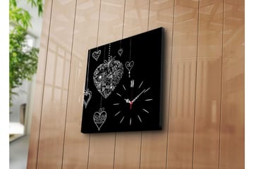 Dekorativ Canvasmålning med Klocka - Flerfärgad - Inredning - Väggdekor - Väggklocka & väggur