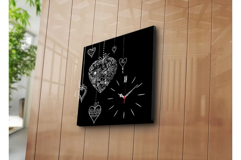 Dekorativ Canvasmålning med Klocka, Flerfärgad