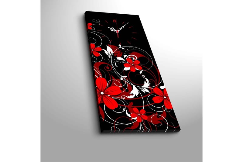 Dekorativ Canvasmålning med Klocka - Flerfärgad - Inredning - Väggdekor - Väggklocka & väggur