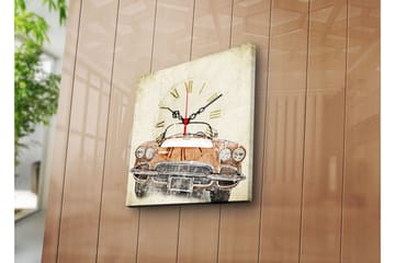 Dekorativ Canvasmålning med Klocka - Flerfärgad - Inredning - Väggdekor - Väggklocka & väggur