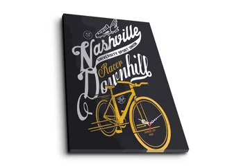 Dekorativ Canvasmålning med Klocka - Flerfärgad - Inredning - Väggdekor - Väggklocka & väggur