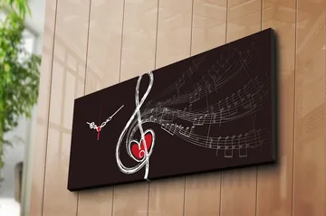 Dekorativ Canvasmålning med Klocka - Flerfärgad - Inredning - Väggdekor - Väggklocka & väggur