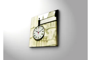 Dekorativ Canvasmålning med Klocka - Flerfärgad - Inredning - Väggdekor - Väggklocka & väggur