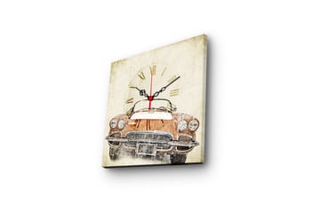 Dekorativ Canvasmålning med Klocka - Flerfärgad - Inredning - Väggdekor - Väggklocka & väggur