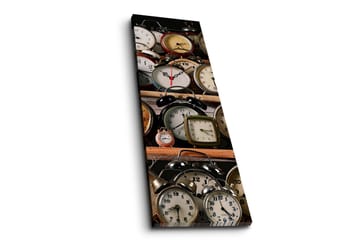 Dekorativ Canvasmålning med Klocka - Flerfärgad - Inredning - Väggdekor - Väggklocka & väggur