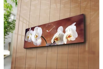 Dekorativ Canvasmålning med Klocka - Flerfärgad - Inredning - Väggdekor - Väggklocka & väggur