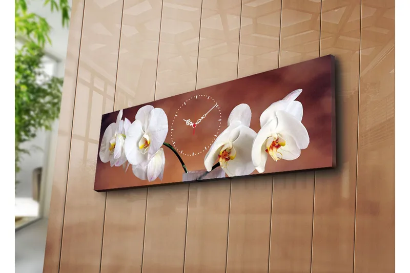 Dekorativ Canvasmålning med Klocka, Flerfärgad