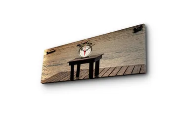 Dekorativ Canvasmålning med Klocka - Flerfärgad - Inredning - Väggdekor - Väggklocka & väggur