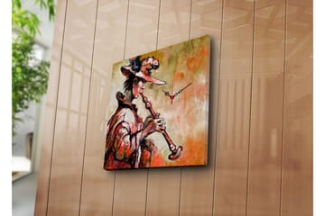 Dekorativ Canvasmålning med Klocka - Flerfärgad - Inredning - Väggdekor - Väggklocka & väggur