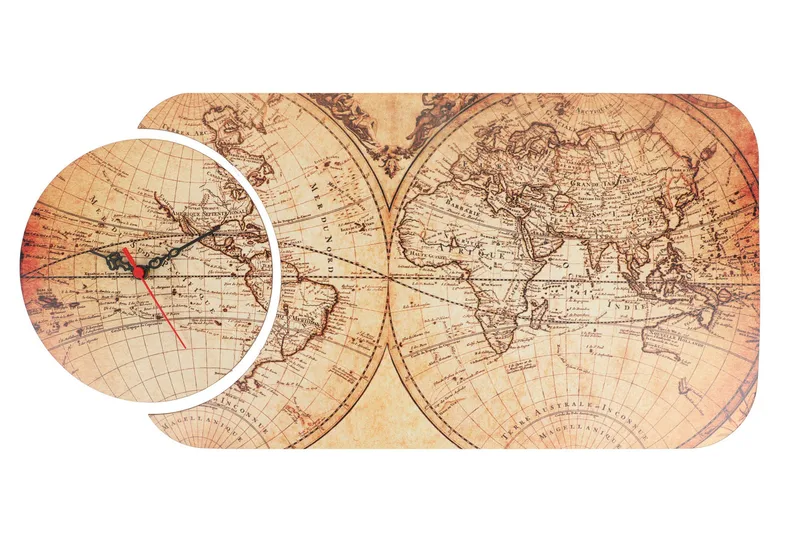 Dekorativ MDF-klocka 2 Delar, Flerfärgad