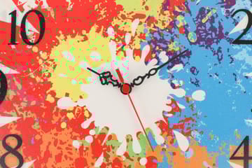 Dekorativ MDF-klocka - Flerfärgad - Inredning - Väggdekor - Väggklocka & väggur