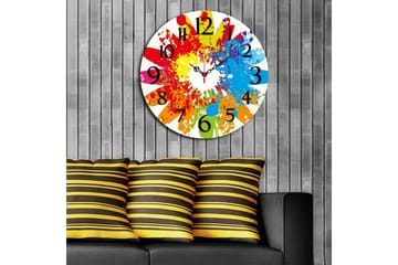 Dekorativ MDF-klocka - Flerfärgad - Inredning - Väggdekor - Väggklocka & väggur