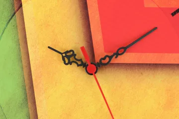 Dekorativ MDF-klocka - Flerfärgad - Inredning - Väggdekor - Väggklocka & väggur