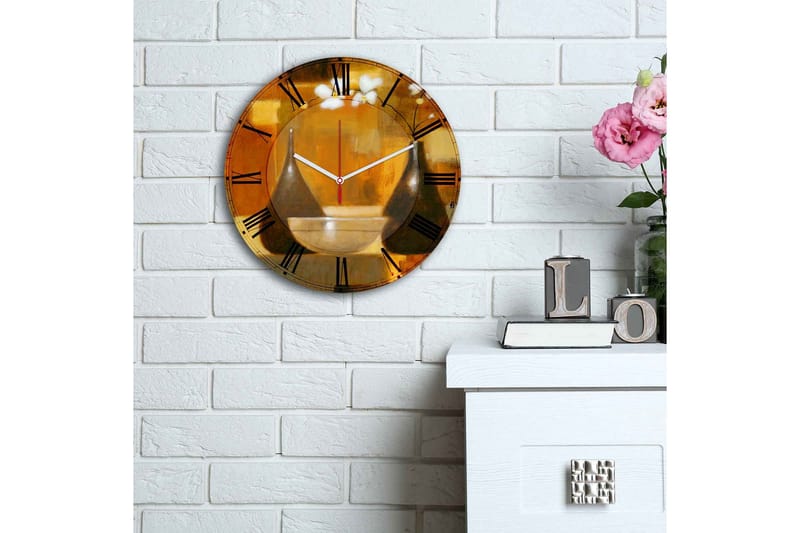 Dekorativ MDF-klocka - Flerfärgad - Inredning - Väggdekor - Väggklocka & väggur