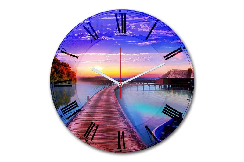 Dekorativ MDF-klocka, Flerfärgad