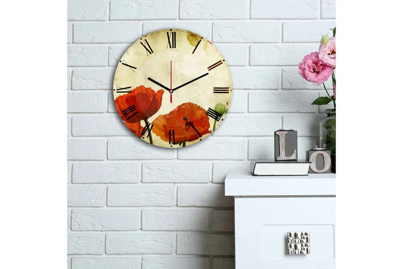 Dekorativ MDF-klocka - Flerfärgad - Inredning - Väggdekor - Väggklocka & väggur