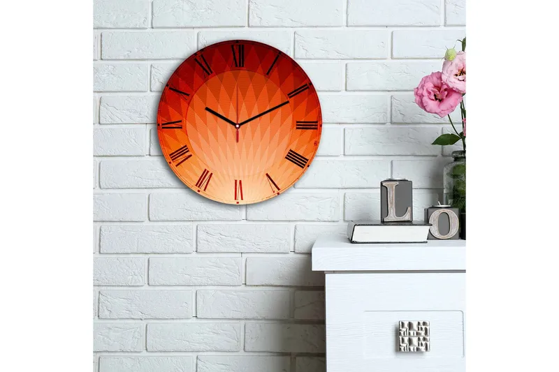 Dekorativ MDF-klocka - Flerfärgad - Inredning - Väggdekor - Väggklocka & väggur