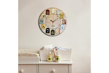 Dekorativ MDF-klocka - Flerfärgad - Inredning - Väggdekor - Väggklocka & väggur