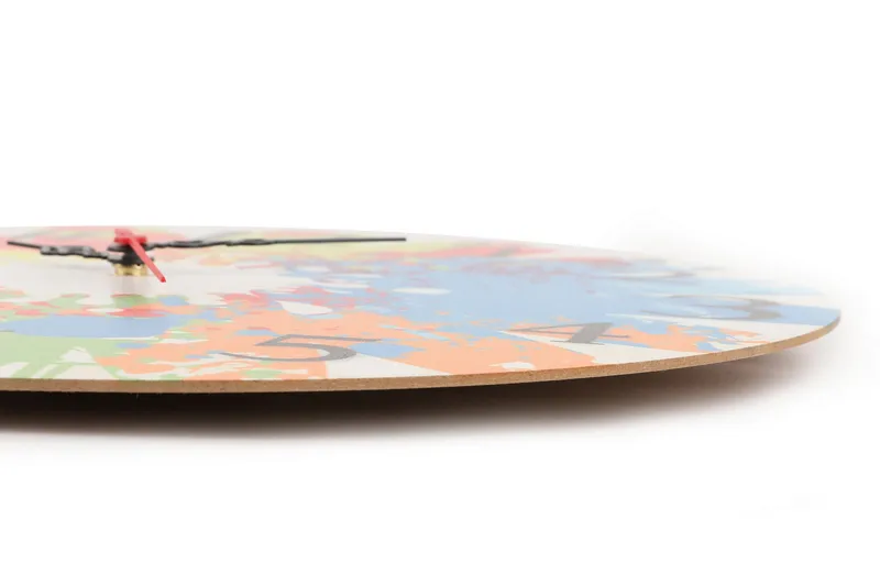 Dekorativ MDF-klocka - Flerfärgad - Inredning - Väggdekor - Väggklocka & väggur