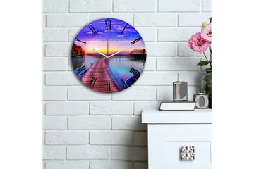 Dekorativ MDF-klocka - Flerfärgad - Inredning - Väggdekor - Väggklocka & väggur