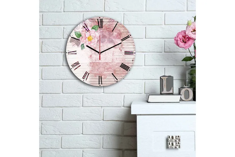 Dekorativ MDF Väggklocka 30 cm - Flerfärgad - Inredning - Väggdekor - Väggklocka & väggur