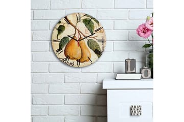 Dekorativ MDF Väggklocka 30 cm - Flerfärgad - Inredning - Väggdekor - Väggklocka & väggur